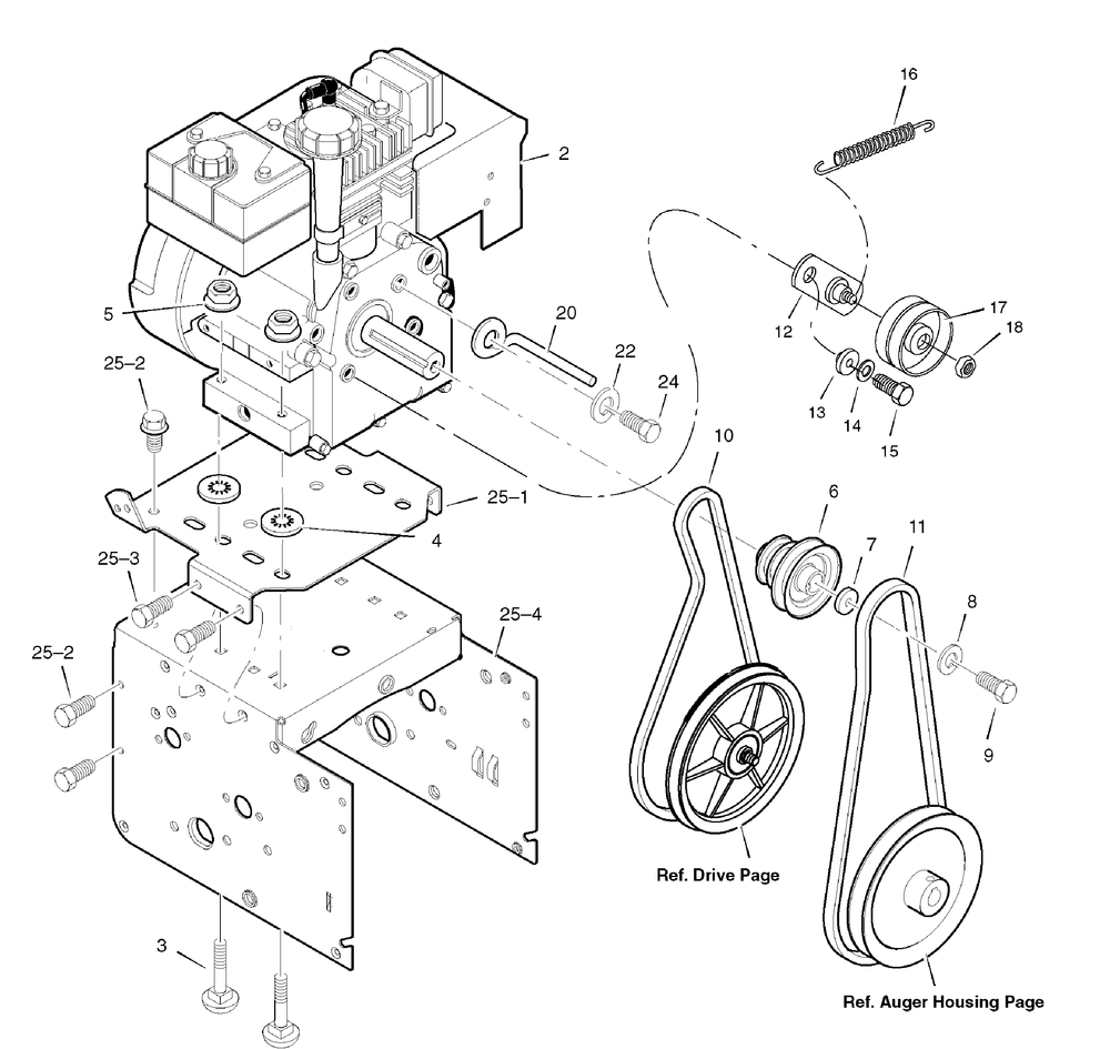 Engine Diagram and Parts List for 1695372-6240900X43 2007 Briggs and Stratton Snow Blower